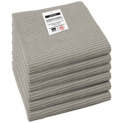 Now Designs Juego de 2 Toallas acanaladas, Set de 6, Gris Londres, 1 uds. por Paquete - Gris Londres - Set de 6