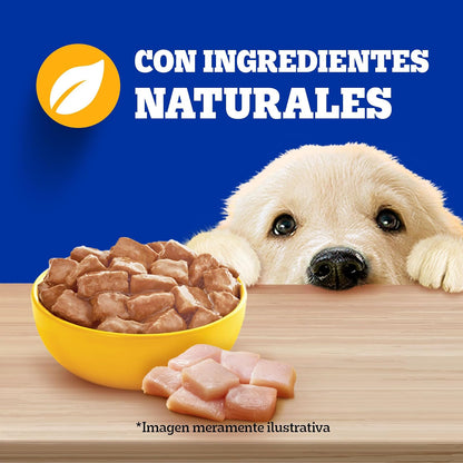 Pedigree - Sobres para Perro Cachorro, Pollo En Filetes, Nutrición para tu Mascota, Proteínas y Fibras, 24 Sobres