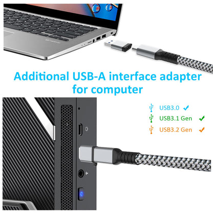 Cable Link VR de 16 pies compatible con Meta Oculus Quest 2/Quest 3/Pro Pico, accesorios trenzados de nailon y juegos de PC Steam VR, cable USB 3.0 de transferencia de datos tipo C, para auriculares VR