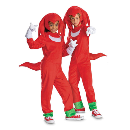Disguise - Disfraz de Sonic Knuckles de lujo para niños, disfraz oficial de Sonic Movie 3 con tocado y guantes, tamaño infantil (7-8)