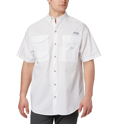 Columbia PFG Bonehead Camisa de Manga Corta para Hombre - M - Blanco
