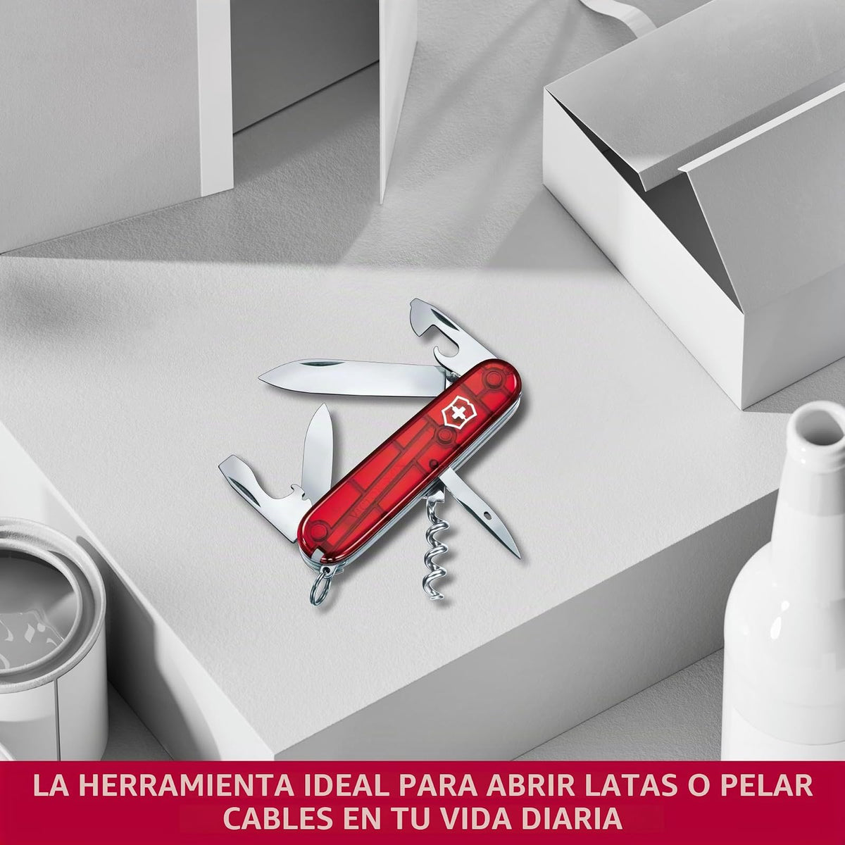 Victorinox Navaja Spartan, Roja Transparente, 12 Usos