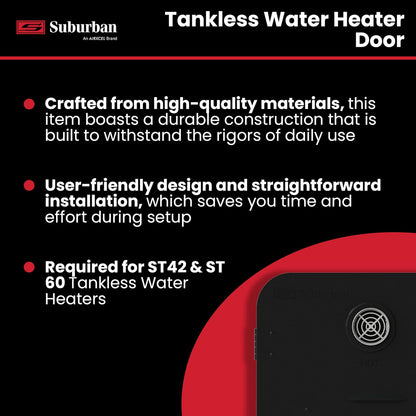 Suburban ST 6285AEB - Puerta de Calentador de Agua sin Tanque, Puerta requerida para la instalación de Calentadores de Agua sin Tanque ST42 y ST60, Color Negro
