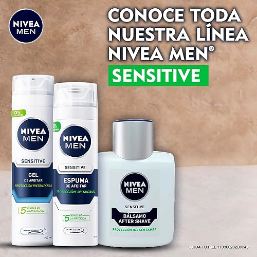 NIVEA MEN Gel para Afeitar Sensitive (200 ml) Enriquecido con Manzanilla para Piel Sensible, fórmula extra suave 0% alcohol