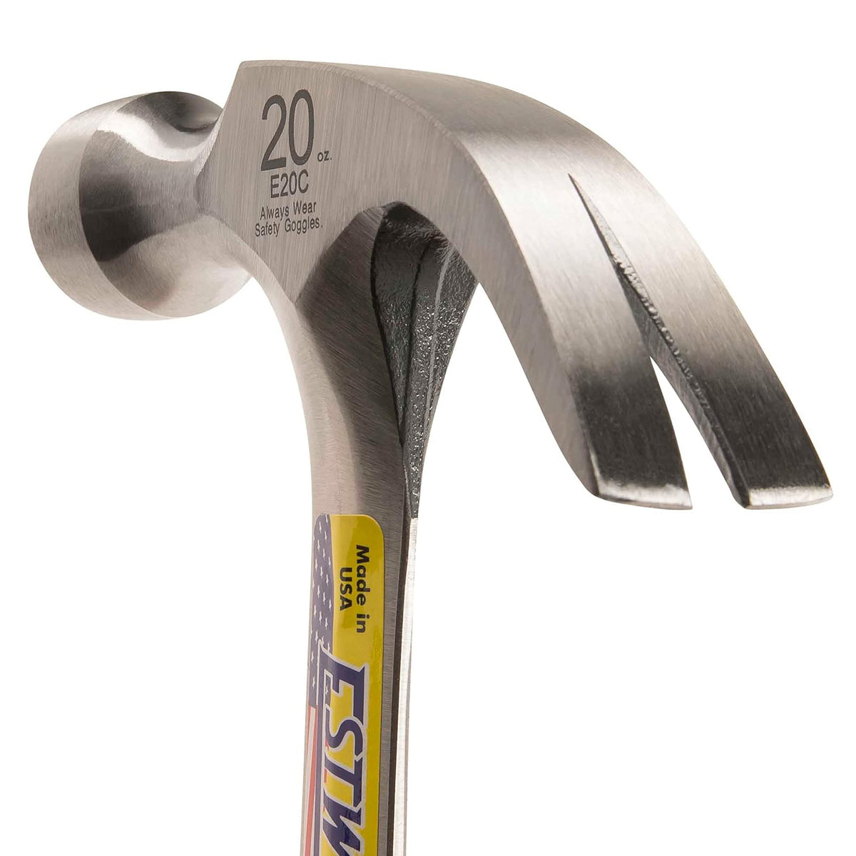 Estwing E20C Claw Hammer, Leather Grip Hammer, Smooth Face, 20-Ounce, 12.5-Inch