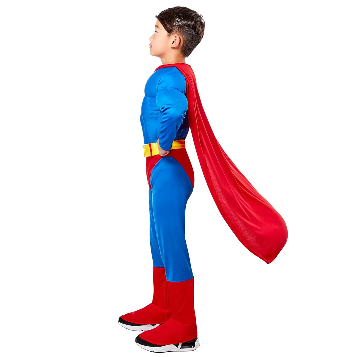 Super DC Heroes Deluxe - Disfraz de Superman en el pecho muscular, niño pequeño