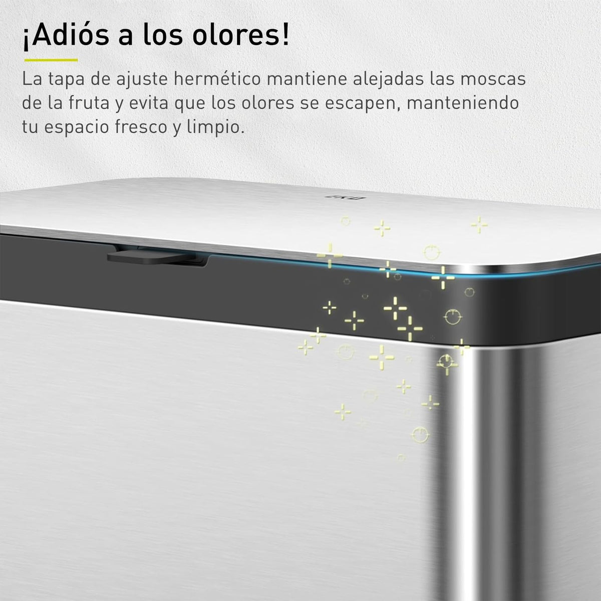 EKO Cubo de Compostaje para Cocina de 7 L, Acero Inoxidable, con Cubeta Interior Extraíble y Compartimento para Desodorizante, Contenedor 2 en 1 para Encimera