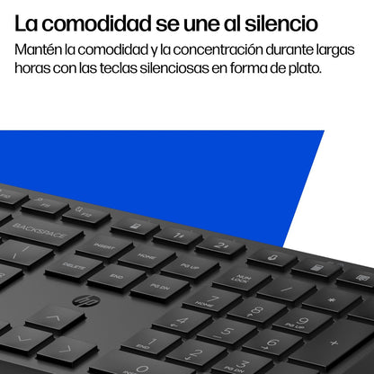 HP Teclado Inalámbrico 490K Modo Dual, Multidispositivo, Bluetooth, USB, Teclas Silenciosas y Programables, 22 Teclas, Tecla Copilot, Compatible Windows, macOS, iOS y Android, QWERTY Español, Negro
