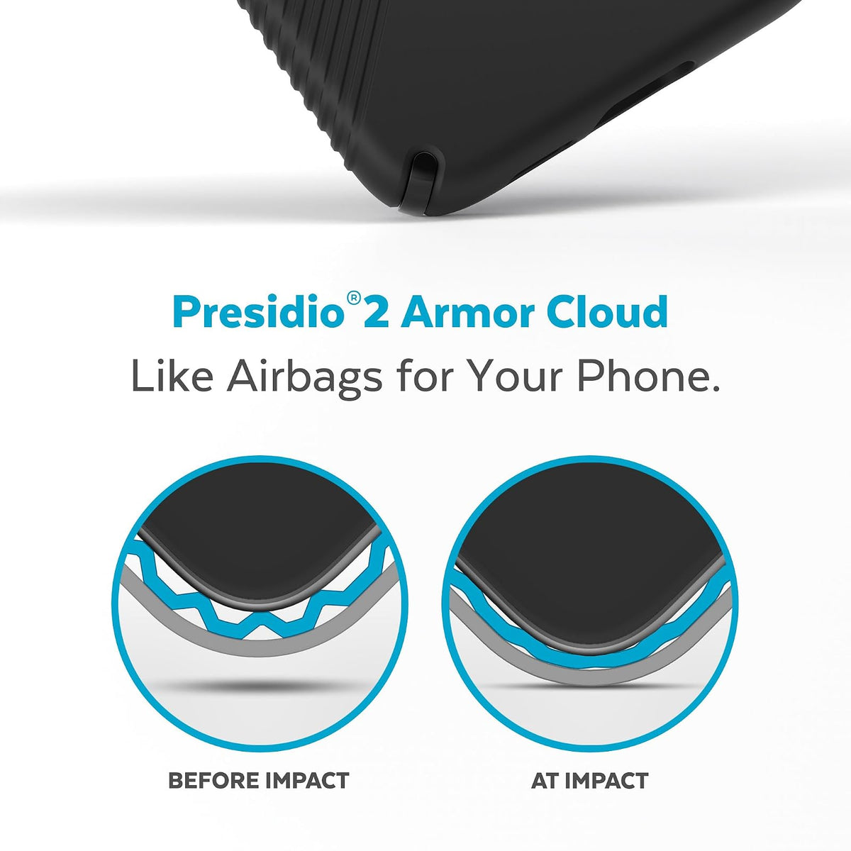 Speck Presidio 2 Grip - Funda para Samsung Galaxy S23, protección contra caídas y cámaras, Agarre Seguro Suave al Tacto, Compatible con Carga inalámbrica, Amortiguador, Funda para Galaxy S23, Color