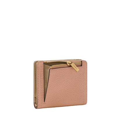 Cartera plegable Fossil Logan de piel en color rosa para mujer