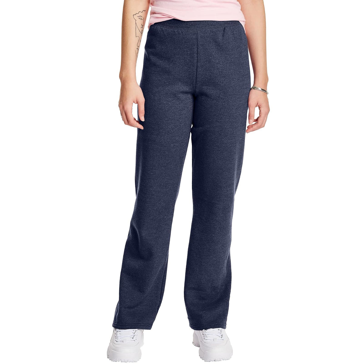 Hanes Pantalón de Lana Dobladillo Abierto Mujer - CH - Azul marino jaspeado