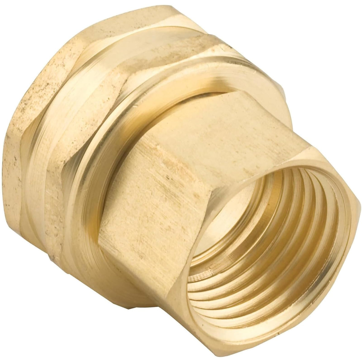 Gilmour Pro - Conector de Manguera Doble Hembra de latón, Conector de Manguera giratoria, tamaño de Rosca NPT (F) a 3/4 Pulgadas NH (F)