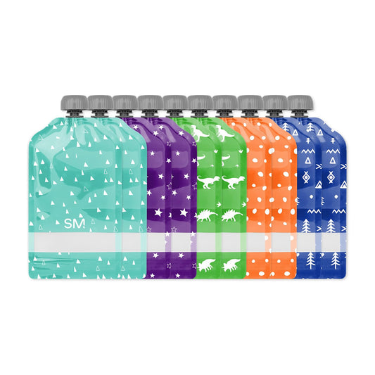 Simple Modern Bolsitas de Comida para Bebés | Paquete de 10 Bolsa Reutilizable Plastico Libre de BPA | Joey Colección | 148ml | Assortment 1