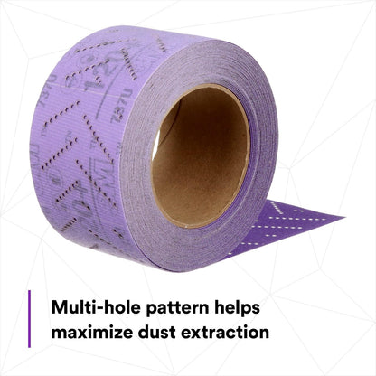3M Rollo Hookit™ Cubitron II Clean Sanding 120+ 34444 | 1 rollo, multiorificio, para eliminación de revestimiento, reparación de cuerpo, lijado automático