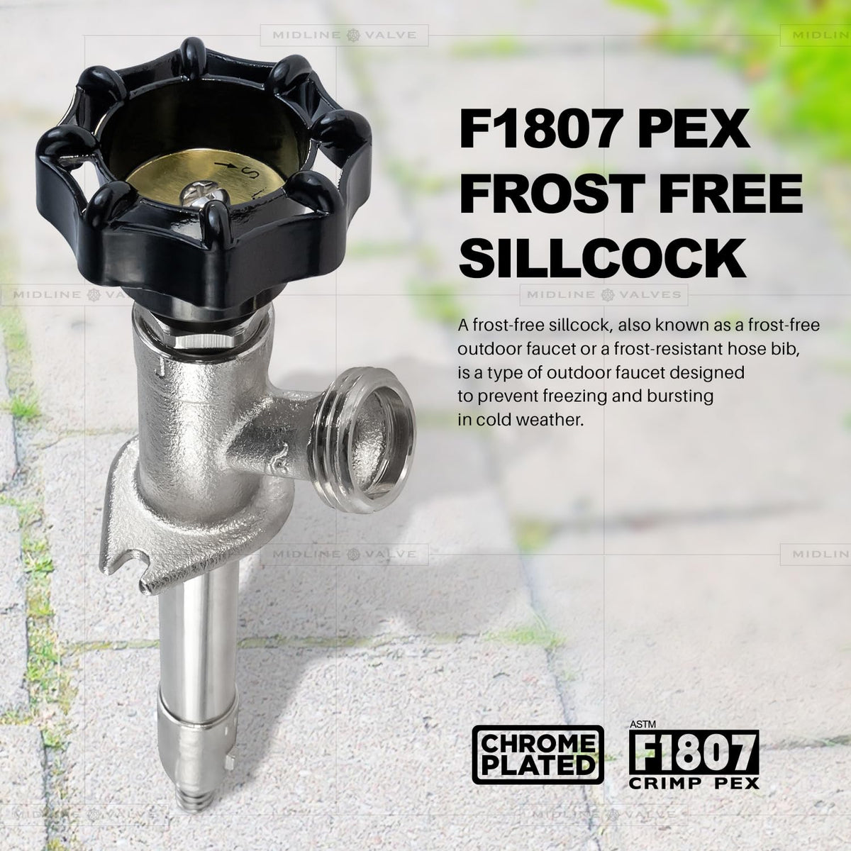 Everflow Supplies 6210p - NL sin plomo 1/5,08 cm PEX x 25,4 cm de largo cromado grifo para manguera no Frost