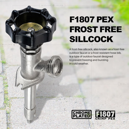 Everflow Supplies 6210p - NL sin plomo 1/5,08 cm PEX x 25,4 cm de largo cromado grifo para manguera no Frost