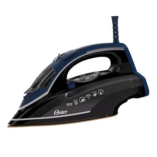 Oster Plancha de Vapor, Diamond Steam MAX S8200, Digital, Golpe de Vapor 220 g/min, Suela XL Cerámica con Diamante, Vapor Vertical, Antigoteo, Azul Oscuro, GCSTDPD8201-013