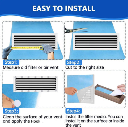 Demiwise Filtro de Ventilación HVAC Cortable MERV 8, Electrostático, 12 x 90 Pulgadas