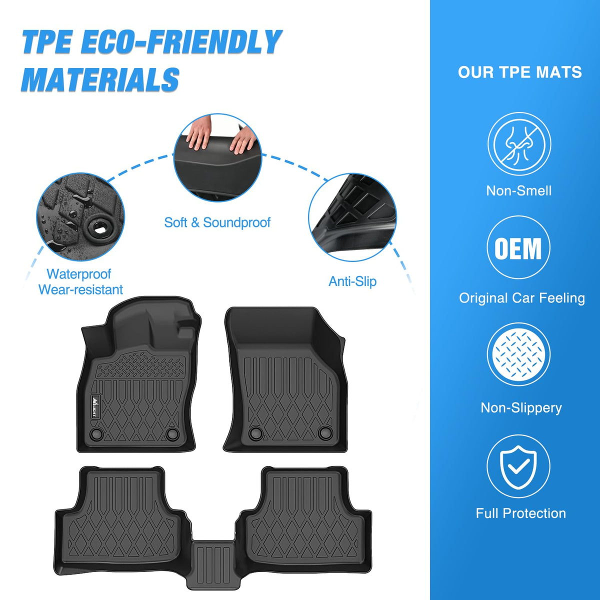 Nilight TPE - Alfombrillas para Volkswagen VW Golf MK7 (Not for R GTI) 2015 2016 2017 2018 2019 2020 2021, para Todo Tipo de Clima, Revestimiento de Piso Resistente