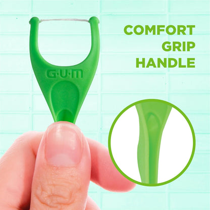 GUM Palillos Hilo Dental Angulados Sabor Menta, 75 Piezas (4 Paquetes)