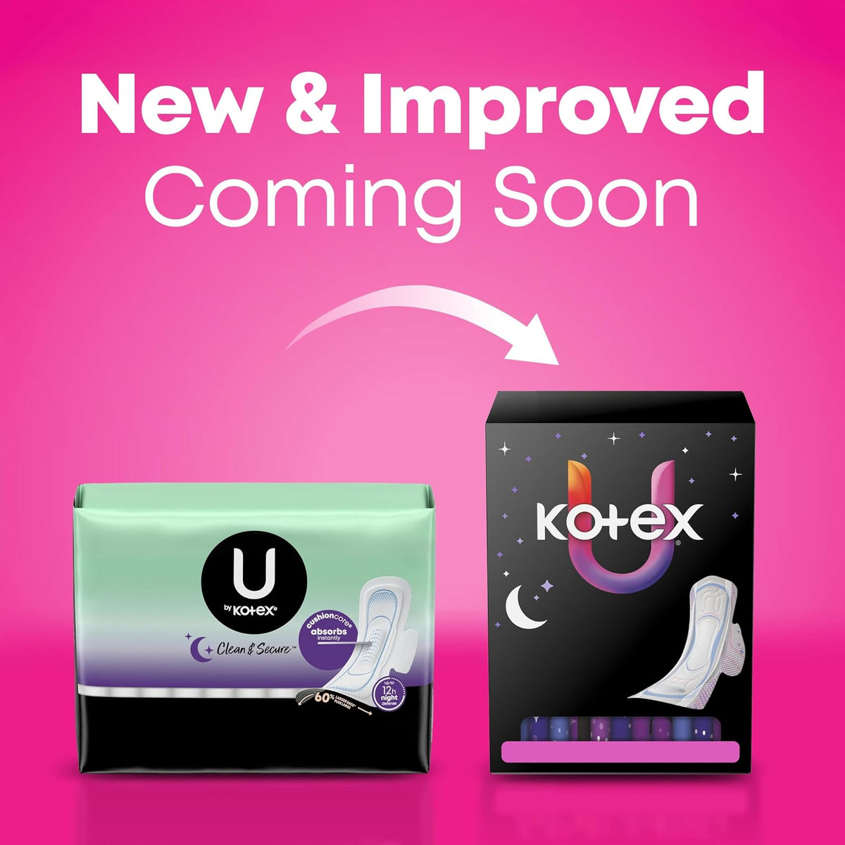 U by Kotex Compresas femeninas de seguridad con alas, absorción extra pesada, sin perfume, 48 unidades (2 paquetes de 24) (el embalaje puede variar)
