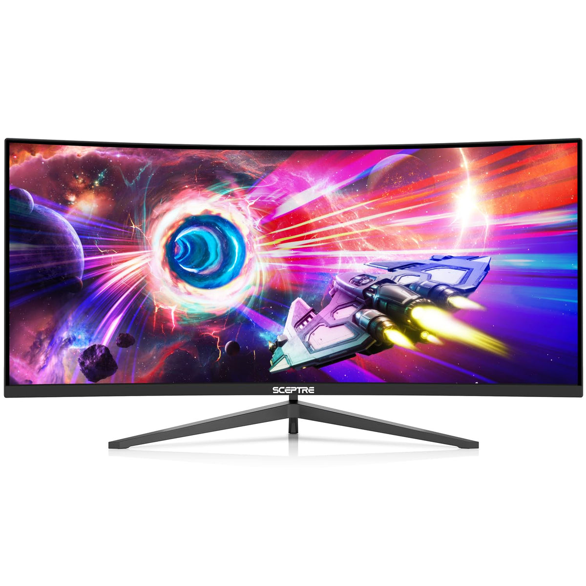 Sceptre 34-Inch Curved Ultrawide WQHD Monitor 3440 x 1440 R1500 up to 165Hz DisplayPort x2 99% sRGB 1ms Picture by Picture, Negro máquina 2023 (C345B-QUT168)