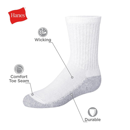 Hanes Classics - Calcetines para niño (12 unidades), Negro, 9-2.5/Medium