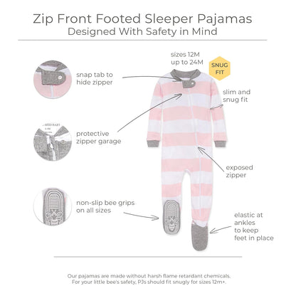 Burt's Bees Baby Sleeper Pajamas, 100% Organic Cotton, One-piece Pjs, Diagonal Zip Up Jumpsuit, Snug Fit Footie Dormidores para bebés y niños pequeños bebés niñas