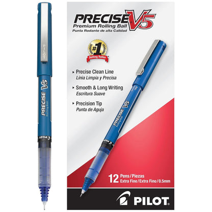 Pilot Precise V5 Bolígrafo de Tinta Líquida Punta Extrafina - Caja con docena - Púrpura