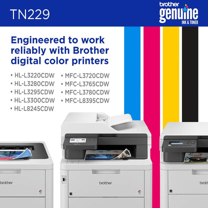 Brother TN229M - Cartucho de tóner para Impresora de Rendimiento estándar Magenta (1)