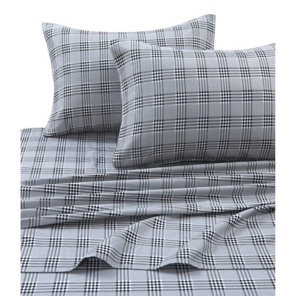 Tribeca Living - Juego de sábanas de Franela 100% algodón, Bolsillo Profundo, 170 g/m², Ropa de Cama Ultra Suave y acogedora para Invierno, King, Alces a Cuadros
