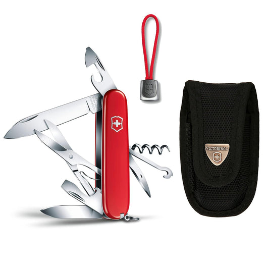 Victorinox Navaja Climber Roja, Con Funda Y Cordón
