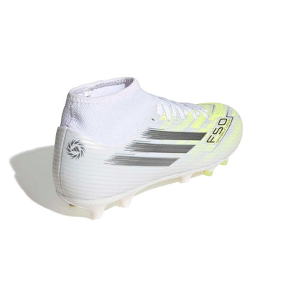 adidas F50 Spackfusion Club Tacos de Fútbol para Mujer Tracción Sprintplate Fusion Terreno Firme/Pasto Artificial Tipo Corte Medio Color Blanco, 28.5 cm