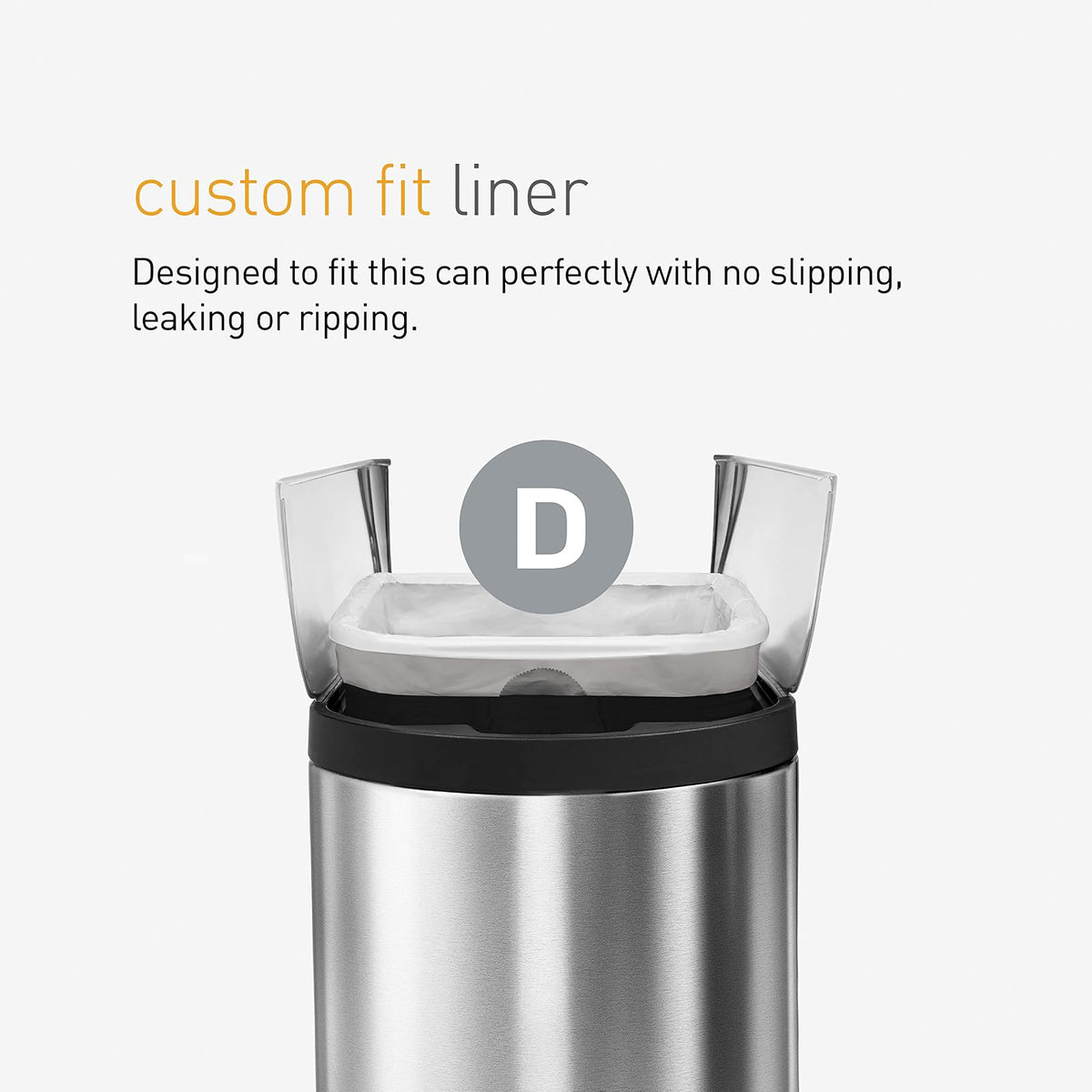 Simplehuman CW0163 Simplehuman Code D 20L, Custom Fit Bin Liners, 20 bags,