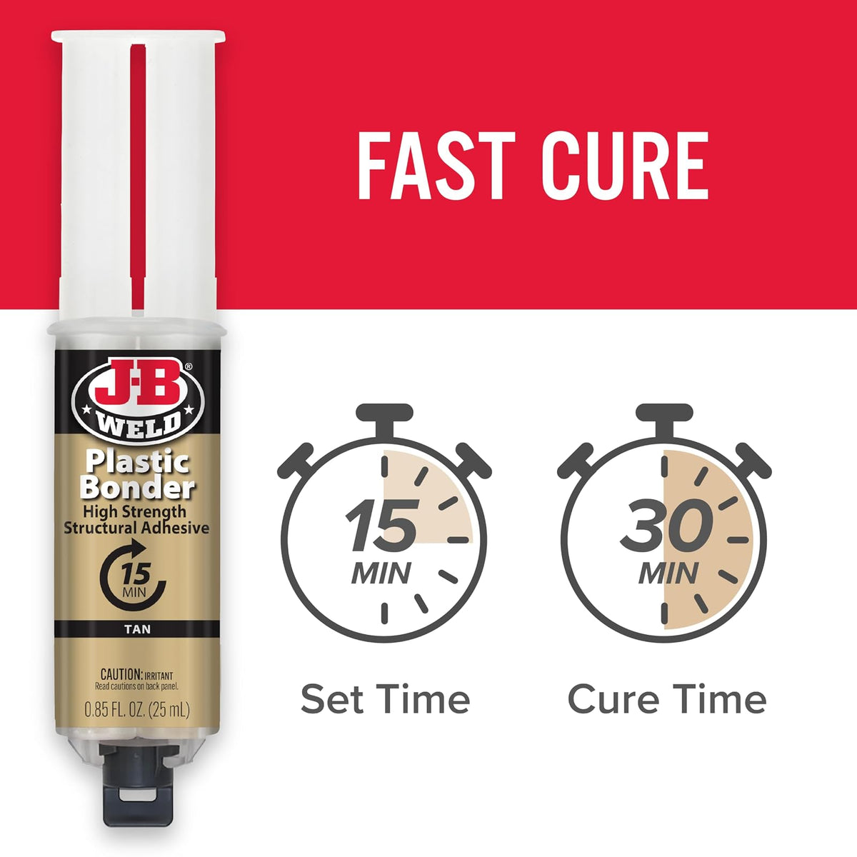 J-B Weld 50133 plástico Bonder calcomanía Estructural jeringa - se seca bronceado - 25 ml