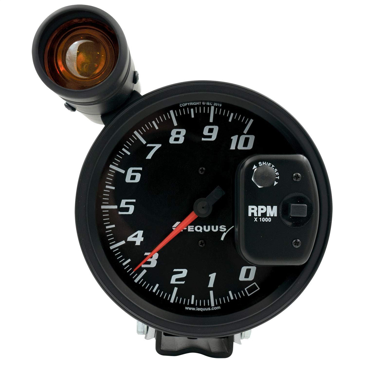 EQUUS E6080 - Tacómetro de 5 Pulgadas, 10 K RPM, Esfera Negra y luz de Cambio