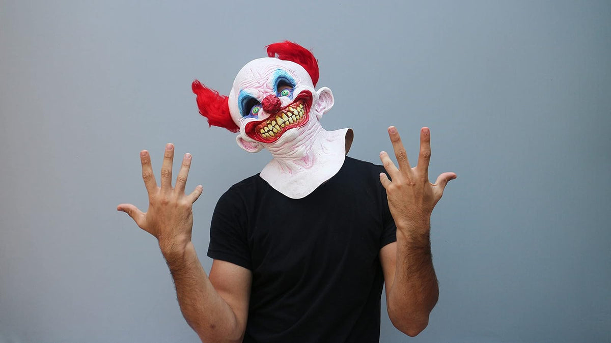 Chingo, Máscara de Payaso Diabólico, Máscaras de Clowns Payasos Asesinos Ideal para Disfraz de Halloween y Fiestas de Disfraces