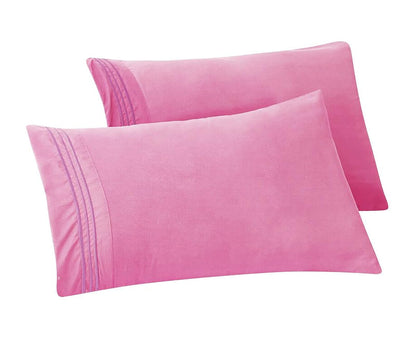 Elegant Comfort Fundas de Almohada 1500 Hilos - Estándar - Queen - 2-Paquete - Rosa claro