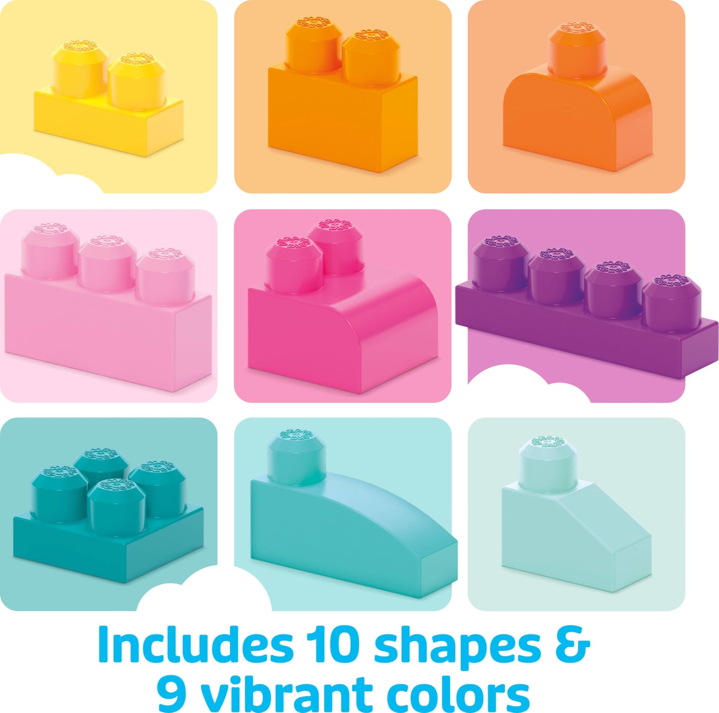 Mega Bloks, Bloques de Construcción de Plástico, Gran Bolsa Rosa para Construir, Juguete para Niños, Material Didáctico, Edad 1 año en Adelante