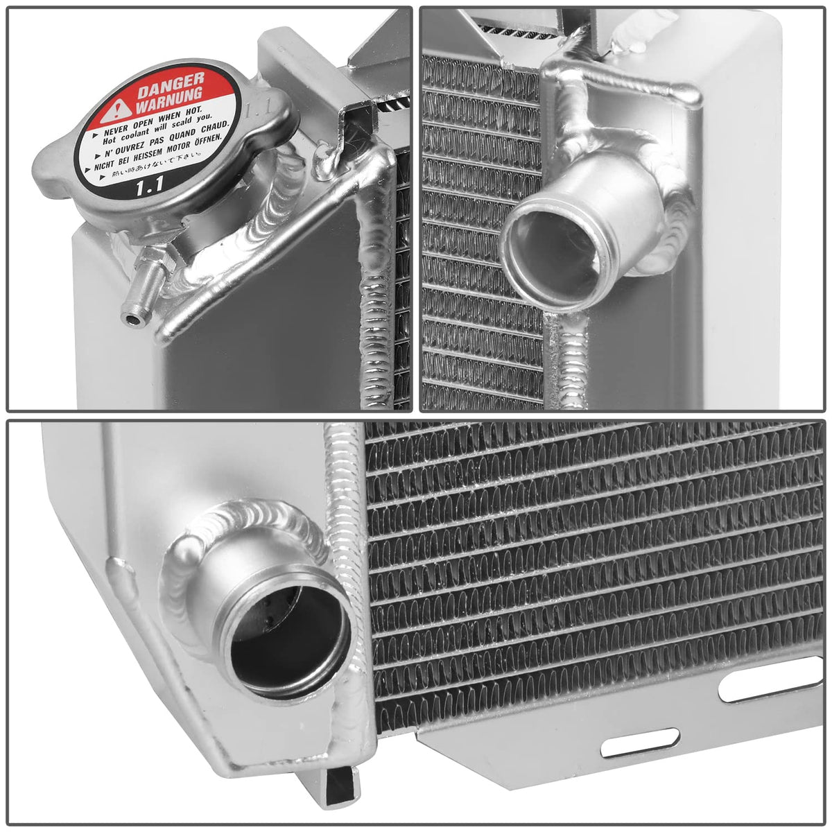 DNA Motoring RA-FM79-3 Radiador de Aluminio de 3 Filas para Mustang 79-93, Metálico