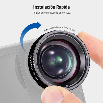 NEEWER Lente Macro Compatible con dji Osmo Action 5 Pro/4 Cámara Acción, Aumento 2X, 2 Elementos en 1 Grupo, Distancia Focal 3-4 cm, Accesorio para Fotografía de Cerca, No Resistente al Agua, LS-68