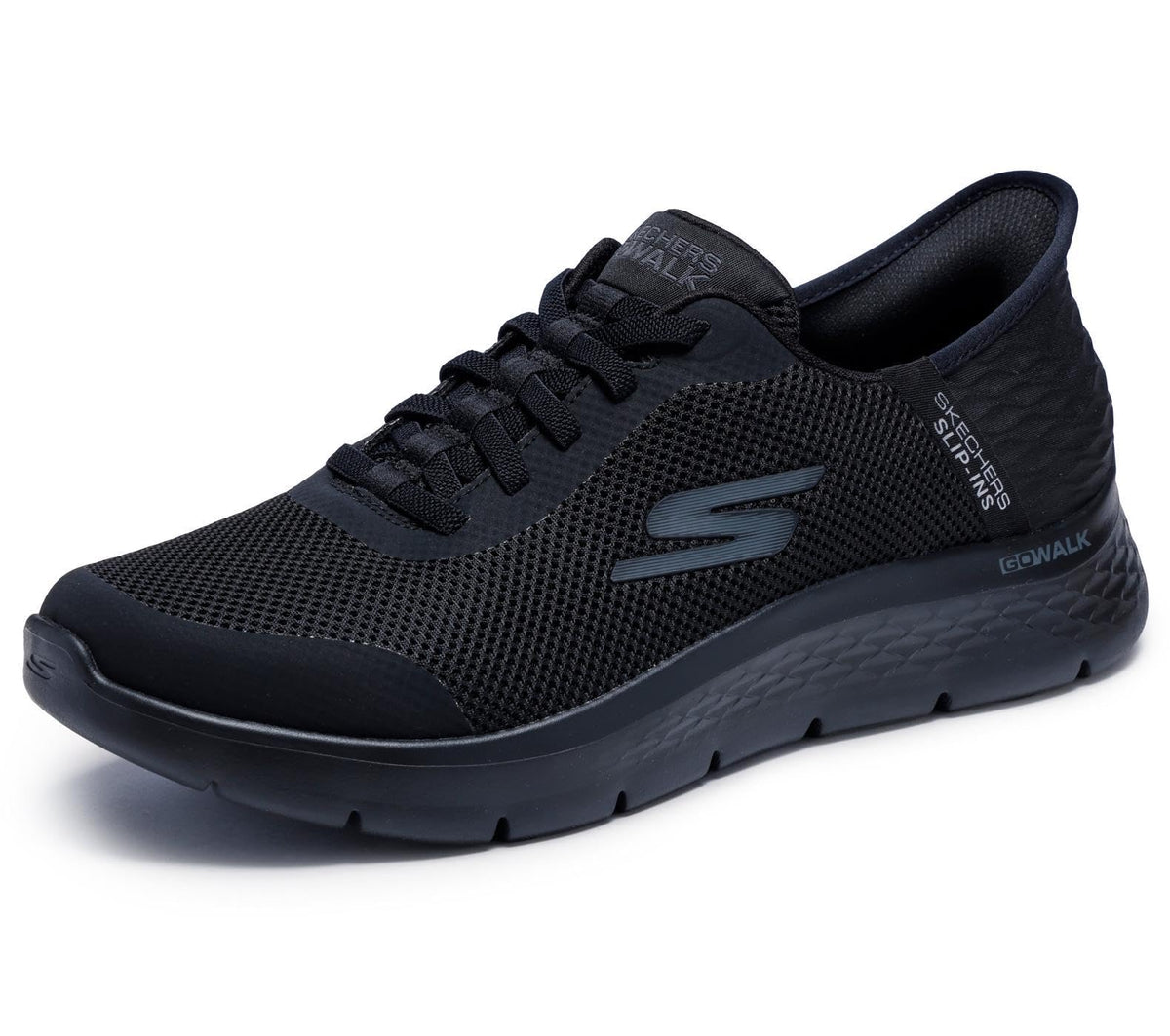 Skechers Go Walk Flex Hands Up Tenis para Hombre - Negro - Negro - 25.5 cm