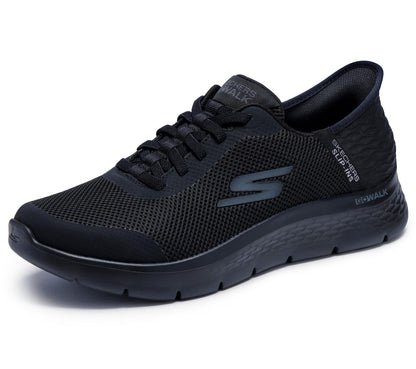 Skechers Go Walk Flex Hands Up Tenis para Hombre - Negro - Negro - 25.5 cm