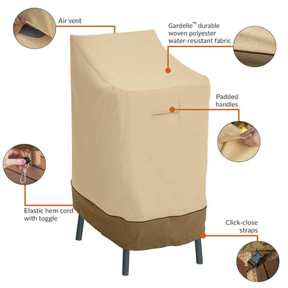 Classic Accessories Veranda Patio Bar Chair/Stool Cover - Durable and Water Resistant Patio Set Cover (55-642-011501-00)