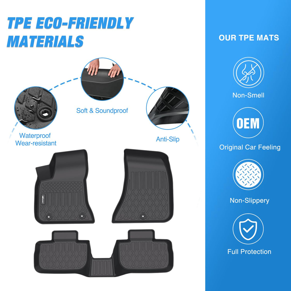 Nilight Alfombrillas de Piso de TPE para Dodge Charger RWD 2011-2023/Chrysler 300 RWD 2011 2012 2013 2014 2015 2016 2017 2018 2019 2020 2021 2022 2023, Forro de Piso Resistente a Todo Clima de Ajuste