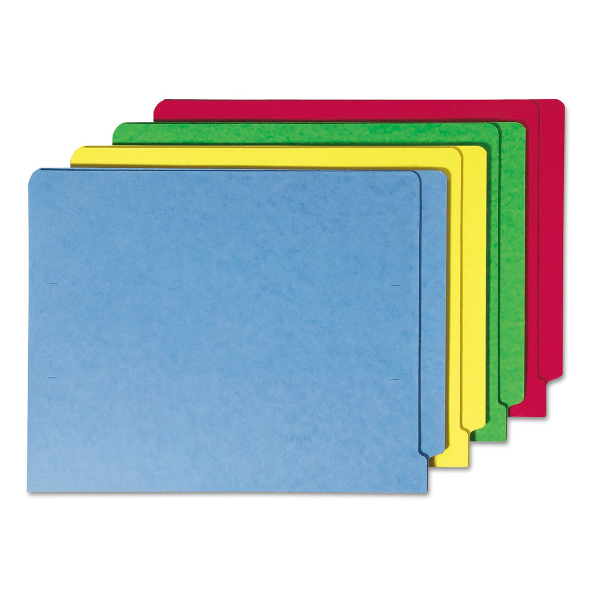 Smead Carpeta de archivos con pestañas finales, pestaña de corte recto reforzada Shelf-Master, tamaño carta, colores surtidos, 100 por caja (25013)