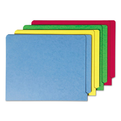 Smead Carpeta de archivos con pestañas finales, pestaña de corte recto reforzada Shelf-Master, tamaño carta, colores surtidos, 100 por caja (25013)