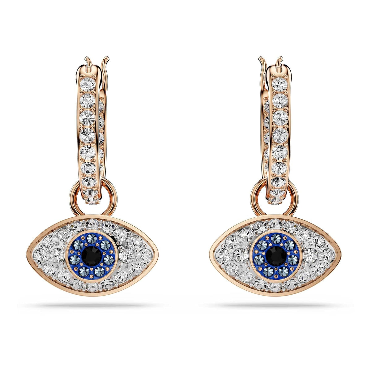 Symbolica arete de gota, Ojo, multicolor, baño en tono oro rosa