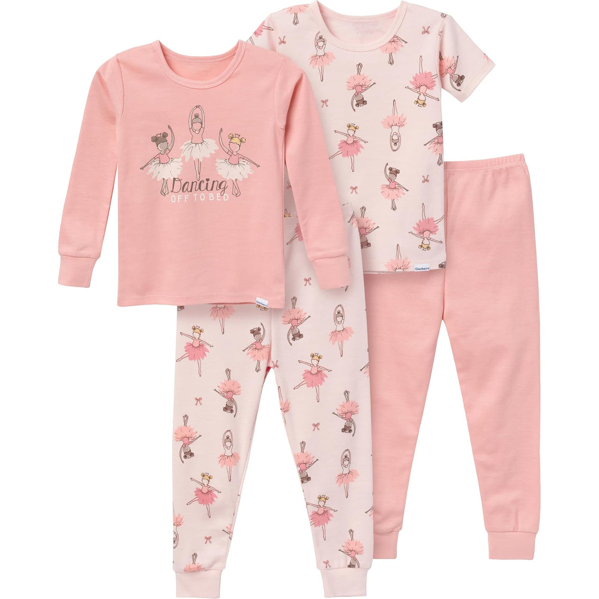 Gerber conjunto de pijama snug fit de 4 piezas para bebé niña - 4 Años - Bailarinas