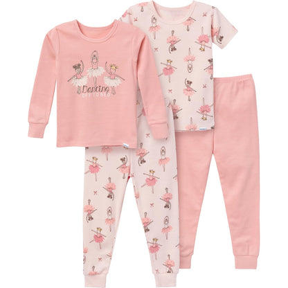 Gerber conjunto de pijama snug fit de 4 piezas para bebé niña - 4 Años - Bailarinas